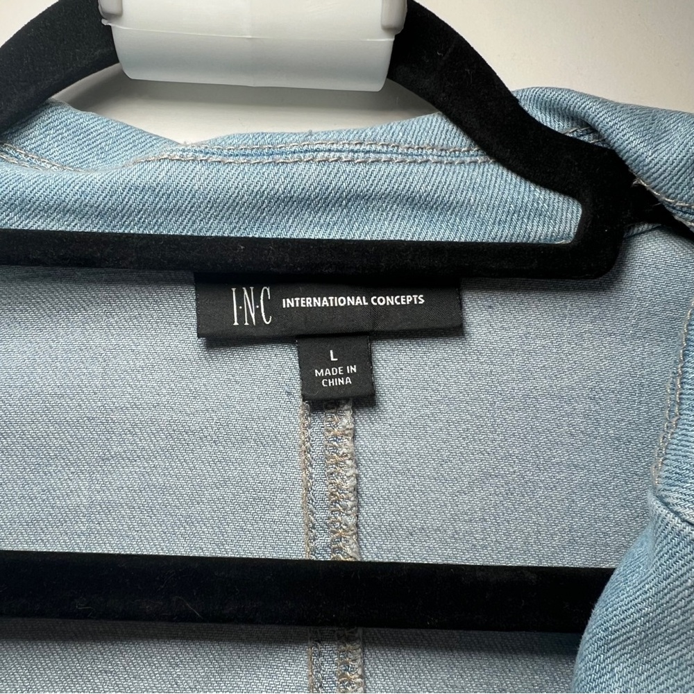 INC Denim Blazer Size L - Picture 2 of 6